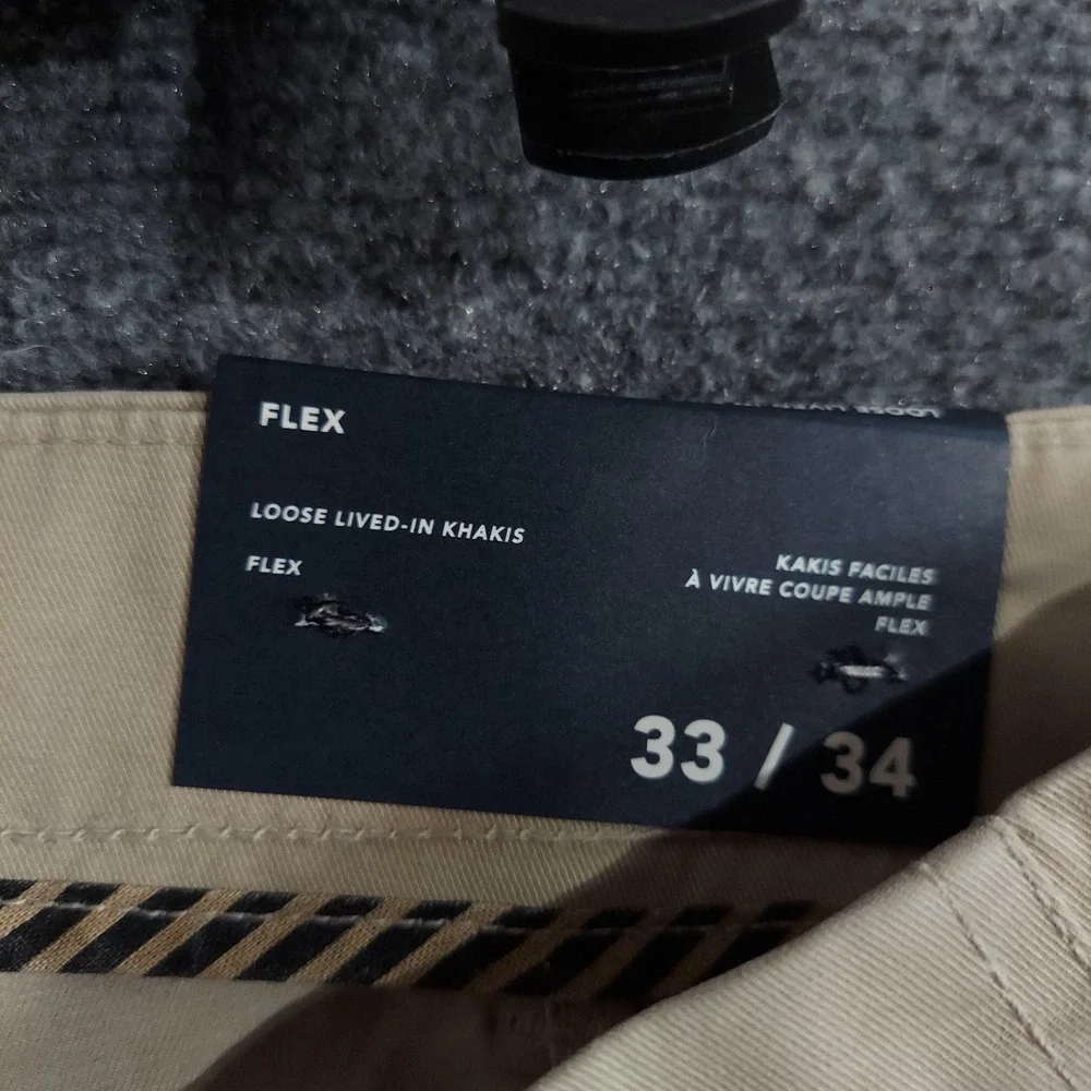 American Eagle Pants Mens Fits 33x32 Beige Loose‎ Lived-In Khakis Flex Stretch